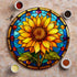 Sunflower Circular Glass Suncatcher Worktop Saver
